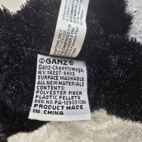Ganz Webkinz Black Cat Plush Stuffed Animal 9" Soft Toy Kitty Collectible - Picture 5 of 9
